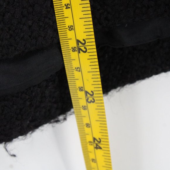 AK Anne Klein Tweed Jacket Blazer Women Black Button Front Designer Lined Size 6 - Picture 9 of 9